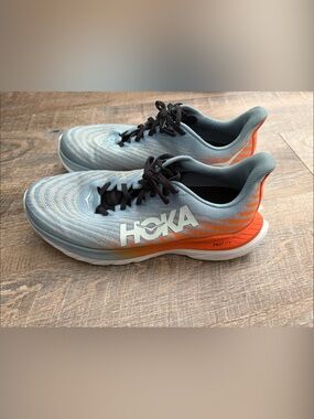 Hoka Men’s Running Shoes - Light Blue & Orange Accents